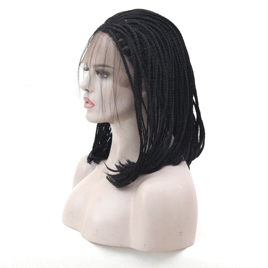 Peluca de Fibra Sintética con Encaje Frontal y Trenzas Gemelas - Image 7