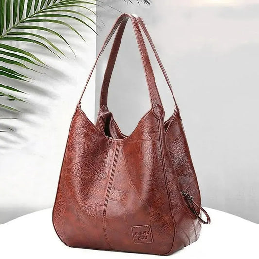 Bolso de Cuero Vintage Textura Mármol Gran Capacidad para Mujer