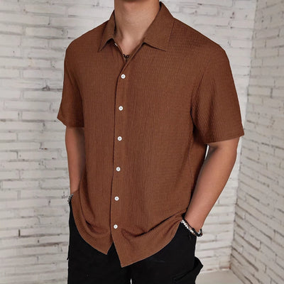 Camisa Casual Retro Resort con Cuello Solapa para Hombre - Image 3