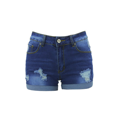 Shorts de Mezclilla Cintura Alta para Mujer con Detalles Rotos - Image 13