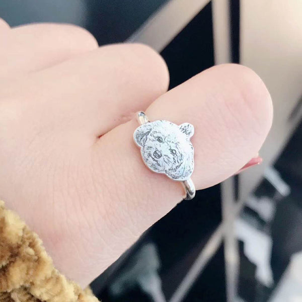 Anillo de Plata Personalizado con Foto de Mascota