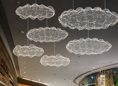 Lámpara Colgante Industrial Nube de Malla Hierro para Restaurantes - Image 17