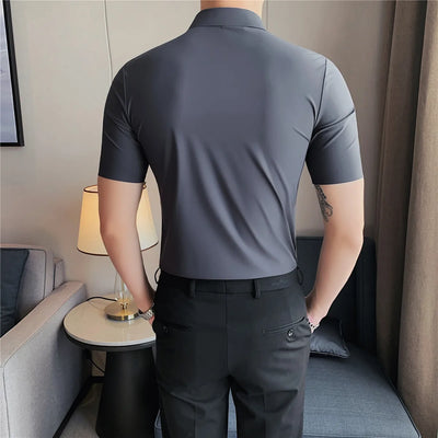 Camisa Deportiva Elástica de Manga Corta para Hombre - Image 24