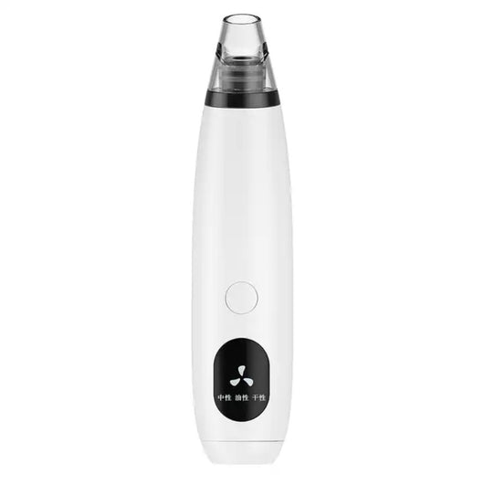White blackhead vacuum remover with rose gold accents, clear suction head, and control buttons for strong, normal, and soothe modes. - Image 6