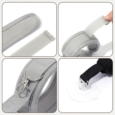 Light gray pet collar with a clear suction cup, designed to secure cats or puppies during bathing or grooming. - Image 4