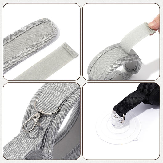 Light gray pet collar with a clear suction cup, designed to secure cats or puppies during bathing or grooming. - Image 4