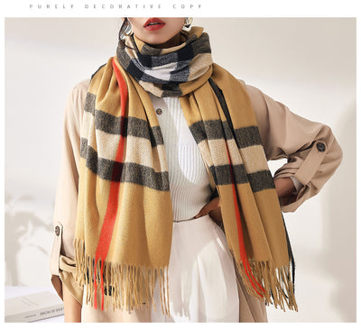 Bufanda de Imitación Cashmere con Rayas Suave - Abrigo Cálido y Elegante - Image 24