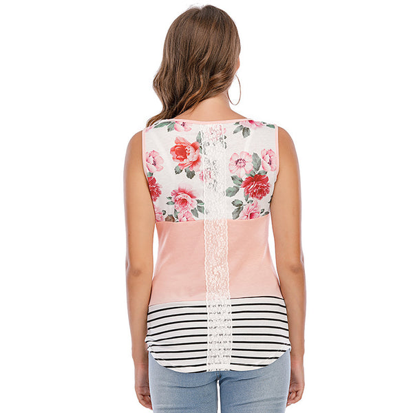 Encaje Rayado Estampado para Ropa de Maternidad