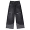 Pantalones Vaqueros Rectos Anchos Rotos con Flecos