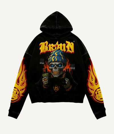 Sudadera Hombre Estilo Retro Calavera Oversize - Image 3