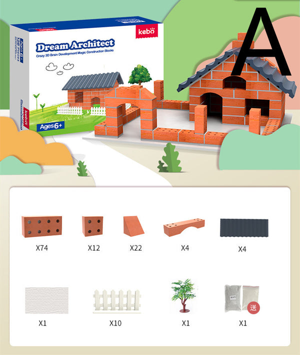 Bloques de Construcción Educativos para Niños - Casa DIY Simulada Hecha a Mano - Image 2
