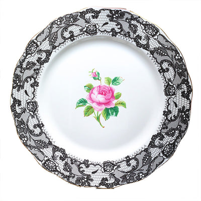 Plato de Postre Bone China Tarde Inglesa Encaje Negro - Image 7