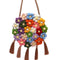 Bolsa Redonda Étnica Esponjosa para Mujer - Diseño Floral 2025