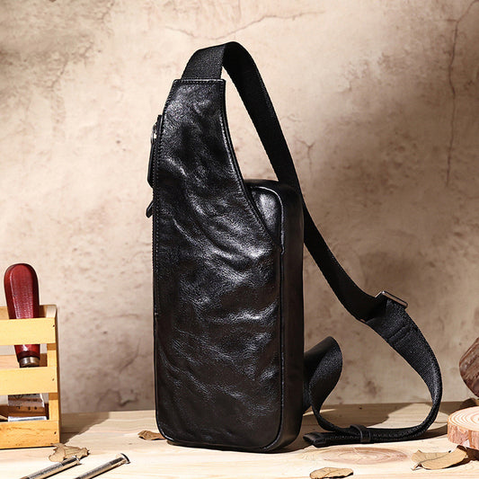 Bolsa Mensajero de Cuero Curtido al Vegetal para Hombre - Estilo Urbano