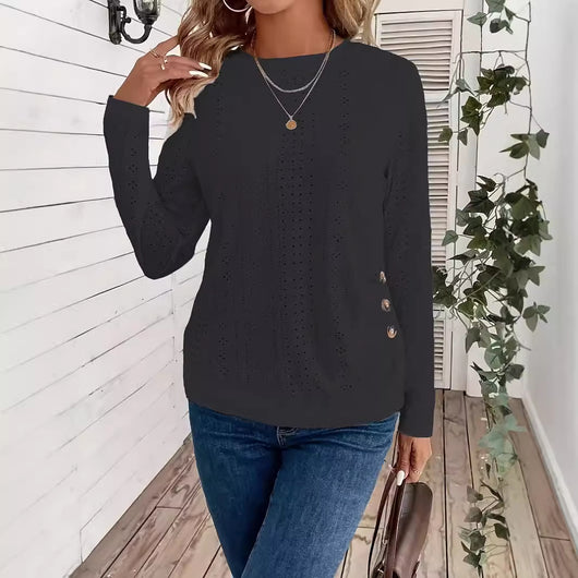 Suéter Casual de Cuello Redondo y Manga Larga para Mujer - Image 4