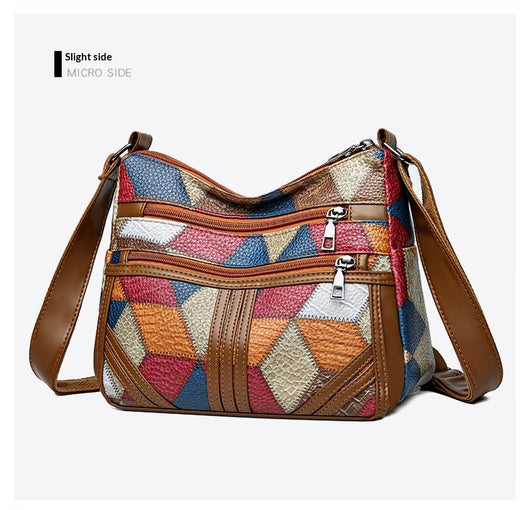 Bolso Bandolera Multicolor con Diseño de Parches Geométricos - Image 23