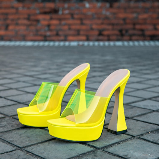 Sandalias de Tacón Alto Transparentes Boca de Pez en Colores Pastel - Image 3