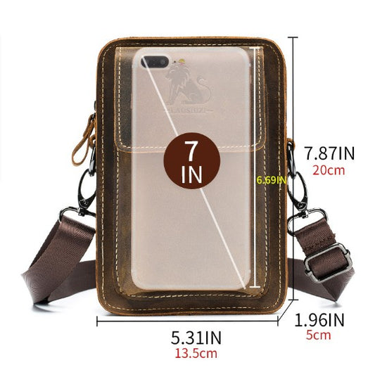 Bolsa Mensajera de Cuero con Cinturón Multifuncional para Hombre - Image 2