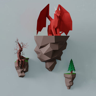 Dragón de Papel Decorativo para Pared - Modelo Sentado en la Isla - Image 8