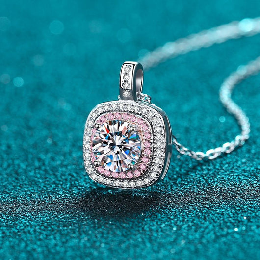 Collar de Moissanita con Bisel Cuadrado Micro Incrustado para Mujer - Image 10