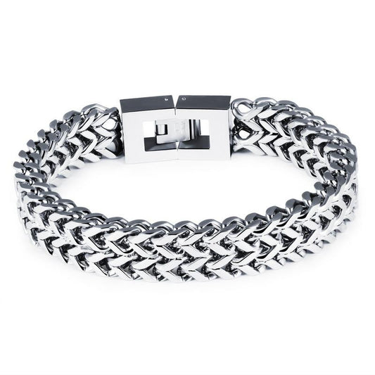 Pulsera de Acero Titanio para Hombre con Escamas de Pez