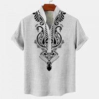 Camisa Hombre Lino Manga Corta Impresión Digital 3D - Image 13