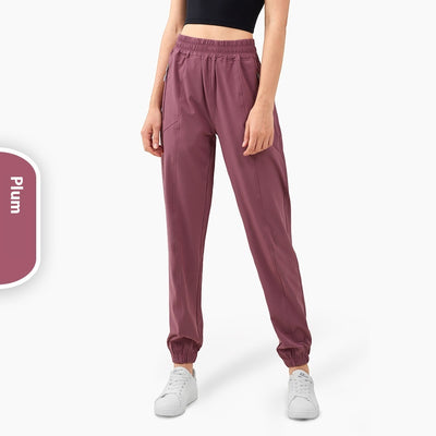 Pantalones Deportivos Cintura Alta con Bolsillos Laterales para Mujer - Ajuste Fitness Melocotón - Image 6