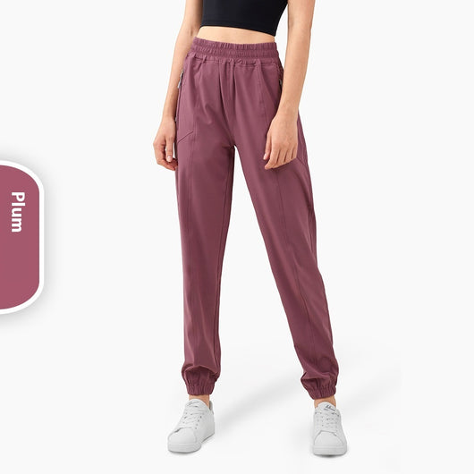Pantalones Deportivos Cintura Alta con Bolsillos Laterales para Mujer - Ajuste Fitness Melocotón - Image 6