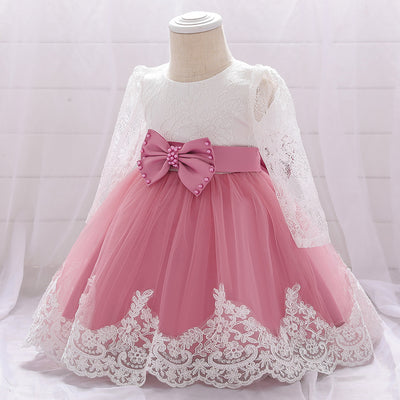 Vestido de Encaje Manga Larga para Niña de 1 Año - Ideal para Celebraciones - Image 18