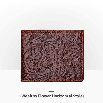 Cartera de Cuero Artesanal Grabada Retro para Hombre - Image 75