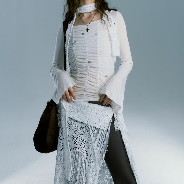 Falda Romántica Blanca Street Style