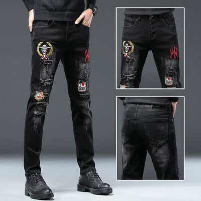 Jeans Slim Fit Rotos con Bordados Premium - Image 8