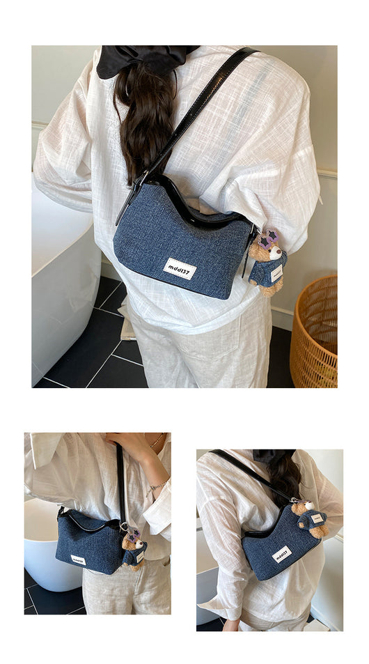 Bolsa Retro de Mezclilla para Commuter - Crossbody Casual Versátil - Image 12