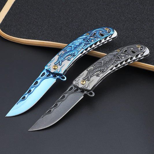 Cuchillo Táctico Plegable de Acero Inoxidable para Camping y Defensa Personal