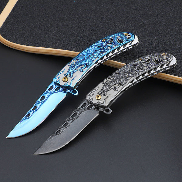 Cuchillo Táctico Plegable de Acero Inoxidable para Camping y Defensa Personal