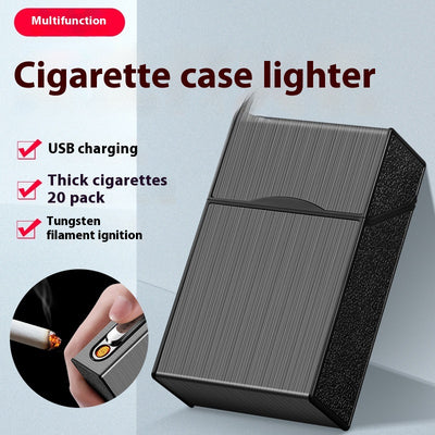 Encendedor Recargable USB con Estuche Portacigarrillos Resistente al Viento - Image 2