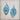 **Leather Oval Earrings-Aztec Cyan 210d
