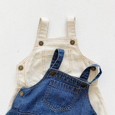 Mono Jumpsuit para Bebé en Denim de Algodón con Detalle Triangular - Image 13