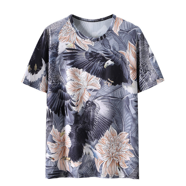 Camiseta Masculina Ice Silk Transpirable de Manga Corta