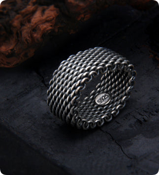 Anillo de Plata Esterlina 925 Tejido a Mano Turco - Image 14