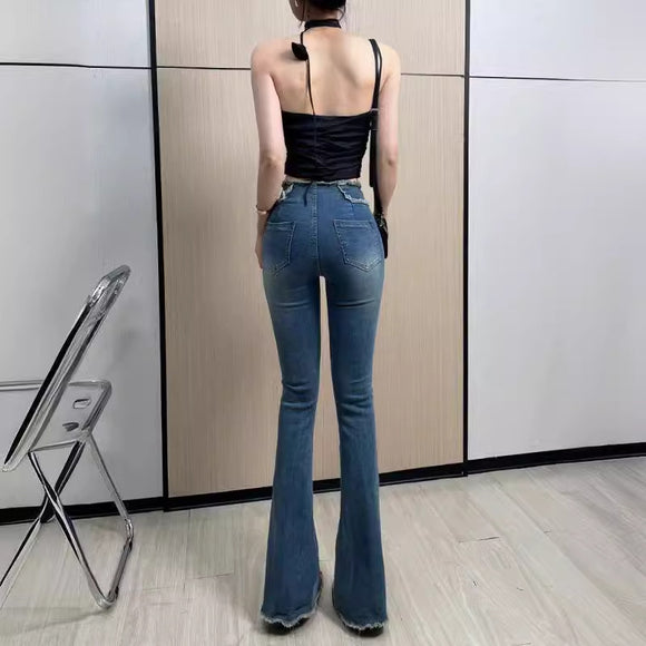 Jeans Skinny Retro Estilo Hong Kong para Mujer - Tela Ligera Verano