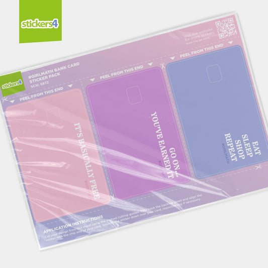 Purple credit card sticker with "GO ON YOU'VE EARNED IT" text and a silver chip graphic. - Image 2