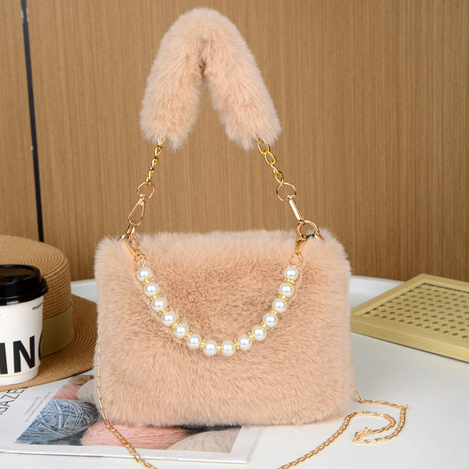 Bolso Bandolera de Peluche con Cadena de Moda - Image 3