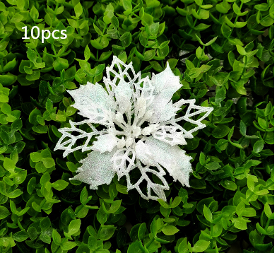 Flores Navideñas Artificiales con Brillo - Adornos para Árbol de Navidad y Decoración del Hogar - Image 50