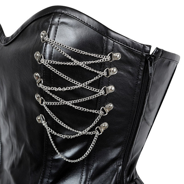 Corset de Acero y Cuero con Cierre Gótico