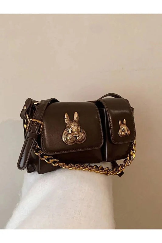 Bolso Baguette para Mujer con Diseño de Ardilla - Bolsa de Hombro Elegante