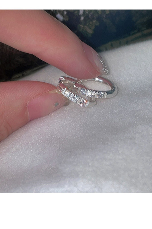 Aretes de Clip Geométricos con Circonita y Diamantes de Imitación para Mujer - Image 18