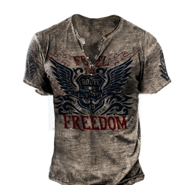 Camiseta Casual Estampada de Manga Corta para Hombre