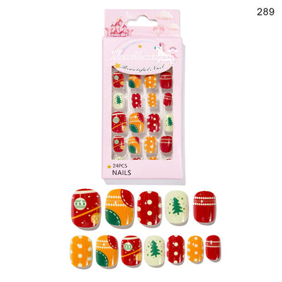 Uñas Postizas Navideñas para Niñas - Set 24 Piezas Listas para Usar - Image 22