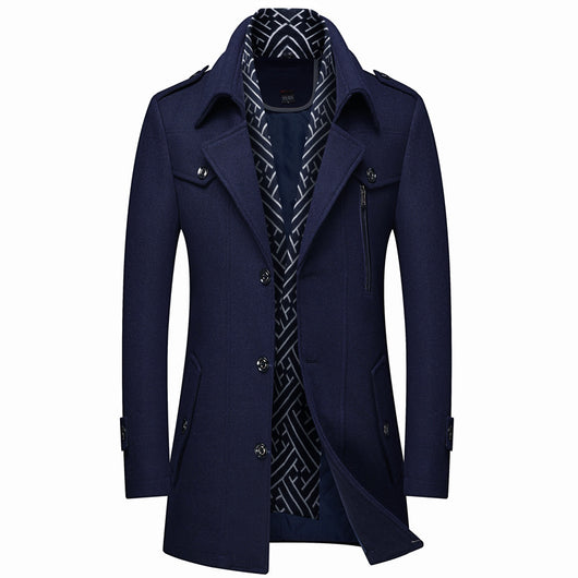 Abrigo Trinchera de Lana Gruesa para Hombre - Image 13